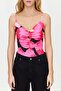 Pembe Çiçek Desenli V Yaka Esnek Çıtçıtlı Örme Body TWOSS24BD00021 - 5