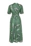 Green Balloon Sleeve Floral Long Dress TCTSS24EB00008 - 8