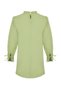 Woven Cotton Tunic with Green Shoulders and Ruffles at the Cuff TCTSS23UK00083 - 8