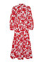 Brick Patterned Half Placket Wide Fit Cotton Woven Dress TCTSS23EB00222 - 7