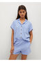 Women's Sky blue Polo Neck T-shirt - 2