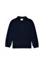 Boy's Navy Blue Basic Polo Collar Sweatshirt