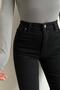 Jet Black Lycra High Waist Spanish Jean Trousers - 5