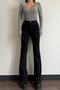 Jet Black Lycra High Waist Spanish Jean Trousers