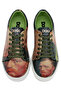 Women's Vegan Leather Green Sneakers - Vincent Van Gogh Self Portrait Muse Design - 2