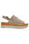 Women's Vegan Leather Beige Thick Sole Sandals - Sun Please Design - 6