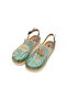 Women's Vegan Leather Blue Thick Sole Sandals - Caretta-hey Dude Design