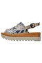 Women's Vegan Leather Beige Thick Sole Sandals - Fish Love Design - 5