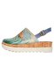 Women's Vegan Leather Blue Thick Sole Sandals - Caretta-hey Dude Design - 7