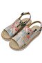 Women's Vegan Leather Beige Thick Sole Sandals - Sun Please Design - 5