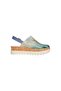 Women's Vegan Leather Blue Thick Sole Sandals - Caretta-hey Dude Design - 6