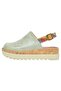 Women's Vegan Leather Blue Thick Sole Sandals - Manhattan Design - 3
