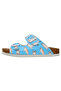 Women's Vegan Leather Turquoise Slippers - Let Me Cat You Design - 6