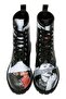Women's Vegan Leather Black Long Boots - Go Back To Be Yourself Design - 7