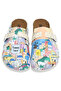 Women's Vegan Leather Beige Slippers - Stunning Sunset Design - 4