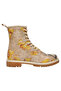 Women's Vegan Leather Beige Long Boots - Raccoon Design - 6