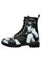 Women's Vegan Leather Black Long Boots - Go Back To Be Yourself Design - 2