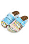 Women's Vegan Leather Turquoise Slippers - Burano Island Design