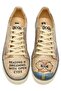 Women's Vegan Leather Beige Sneakers - The Wise Owl Design - 7