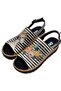 Women's Vegan Leather Beige Thick Sole Sandals - Dreamer Design - 5