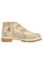 Women's Vegan Leather Beige Zippered Short Boots - Around The World Design - 6