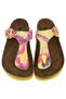 Women's Vegan Leather Yellow Colored Flip Flops - Planty Design - 5