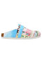 Women's Vegan Leather Turquoise Slippers - Burano Island Design - 6