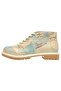 Women's Vegan Leather Beige Zippered Short Boots - Around The World Design - 5