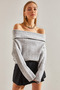 Women's Gray Degaje Collar Sweater 40981004