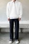 Men's Oversize Half Zipper Sweatshirt with Shirt Collar - 3