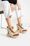 Women's Beige and Brown Hidden Heel Shoes