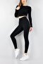 Black&Beige Ribbed Inner Fleece Raised Winter Leggings High Waist 2-Pack Advantageous Package - 4