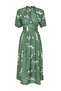 Green Balloon Sleeve Floral Long Dress TCTSS24EB00008 - 7