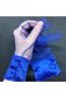 Diana vintage velvet with wristband tulle gloves potted blue - 4