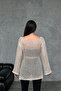 Women's Spanish Sleeve Mesh Mink Beach Blouse - 7