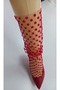 Ibiza polka dot gauze socks red - 2
