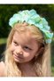 Large artificial silk bud with flower women's child crown satin crown engagement henna water green - 4