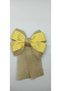 Gingham Detailed Bow on Straw Satin School Buckle