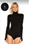 Women's Body Emerald Green Turtleneck Finger Slip Imported Jersey Body - 3