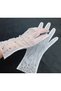 Adeline Stoned Opaque Bridal Gloves Wrist Length White - 3