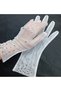 Adeline Stoned Opaque Bridal Gloves Wrist Length White - 4