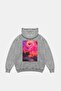 Washed White Summer Love Back Printed Oversize Unisex Hoodie