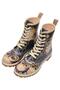 Women's Vegan Leather Black Long Boots - Owls Family Design - 7