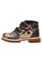 Kids Vegan Leather Black Casual Boots - Owls Family Design - 2