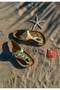 Women's Vegan Leather Turquoise Flip Flops - Be A Flamingo Design - 2