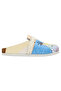 Women's Vegan Leather Beige Slippers - Stunning Sunset Design - 8