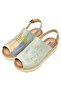 Women's Vegan Leather Blue Thick Sole Sandals - Manhattan Design - 5