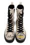 Women's Vegan Leather Beige Zippered Long Boots - Lisbon Design - 7