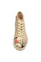 Women's Vegan Leather Beige Zippered Short Boots - Music On World Off Design - 8