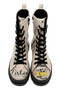 Women's Vegan Leather Beige Zippered Long Boots - Lisbon Design - 4